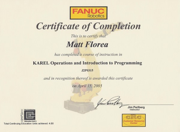 Fanuc cert 2024